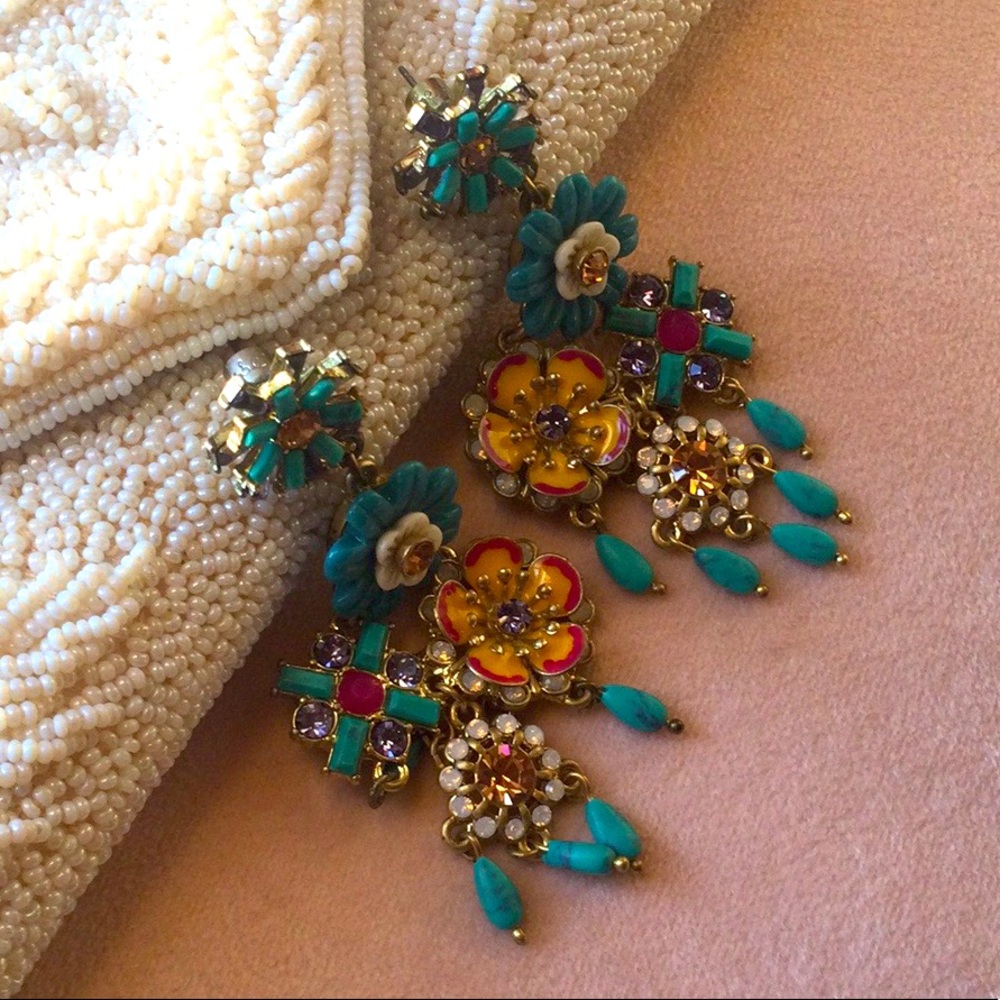 C+I Jardin Majorelle Chandelier Earrings